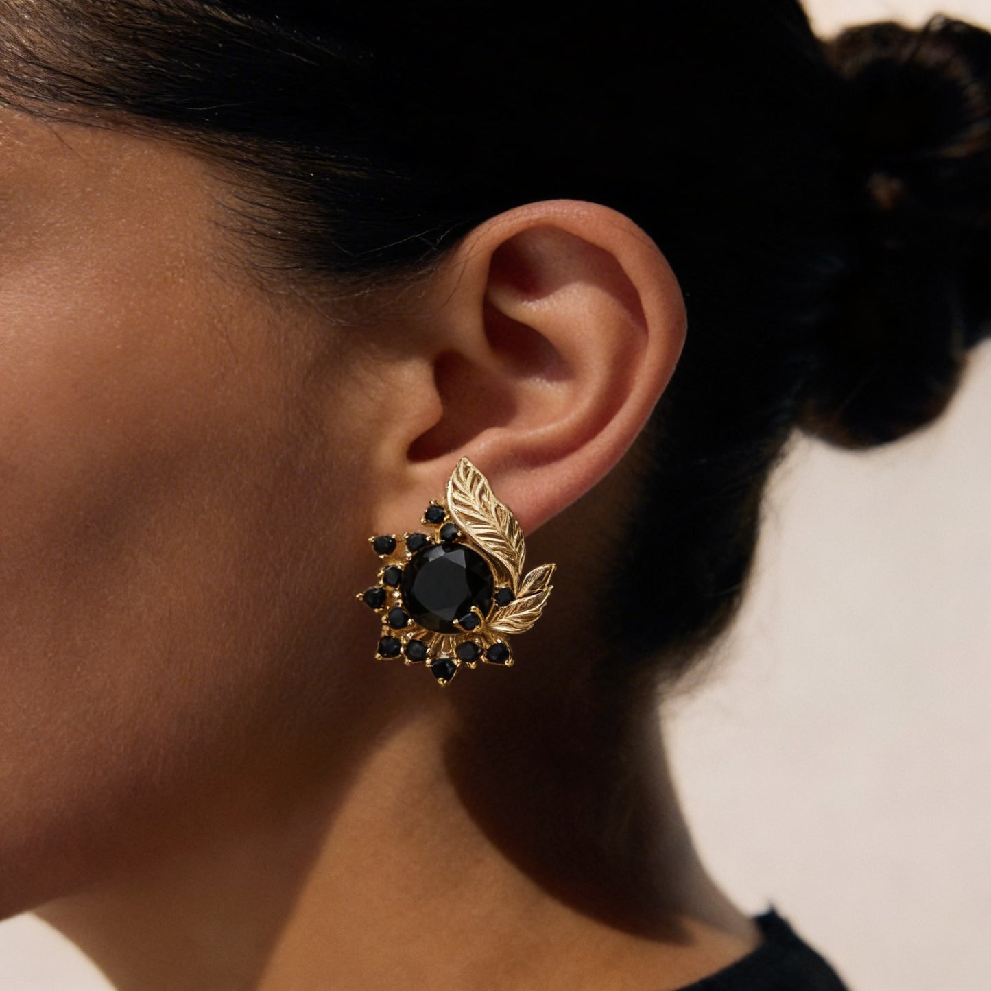 Obsidian | Zirconia Earrings