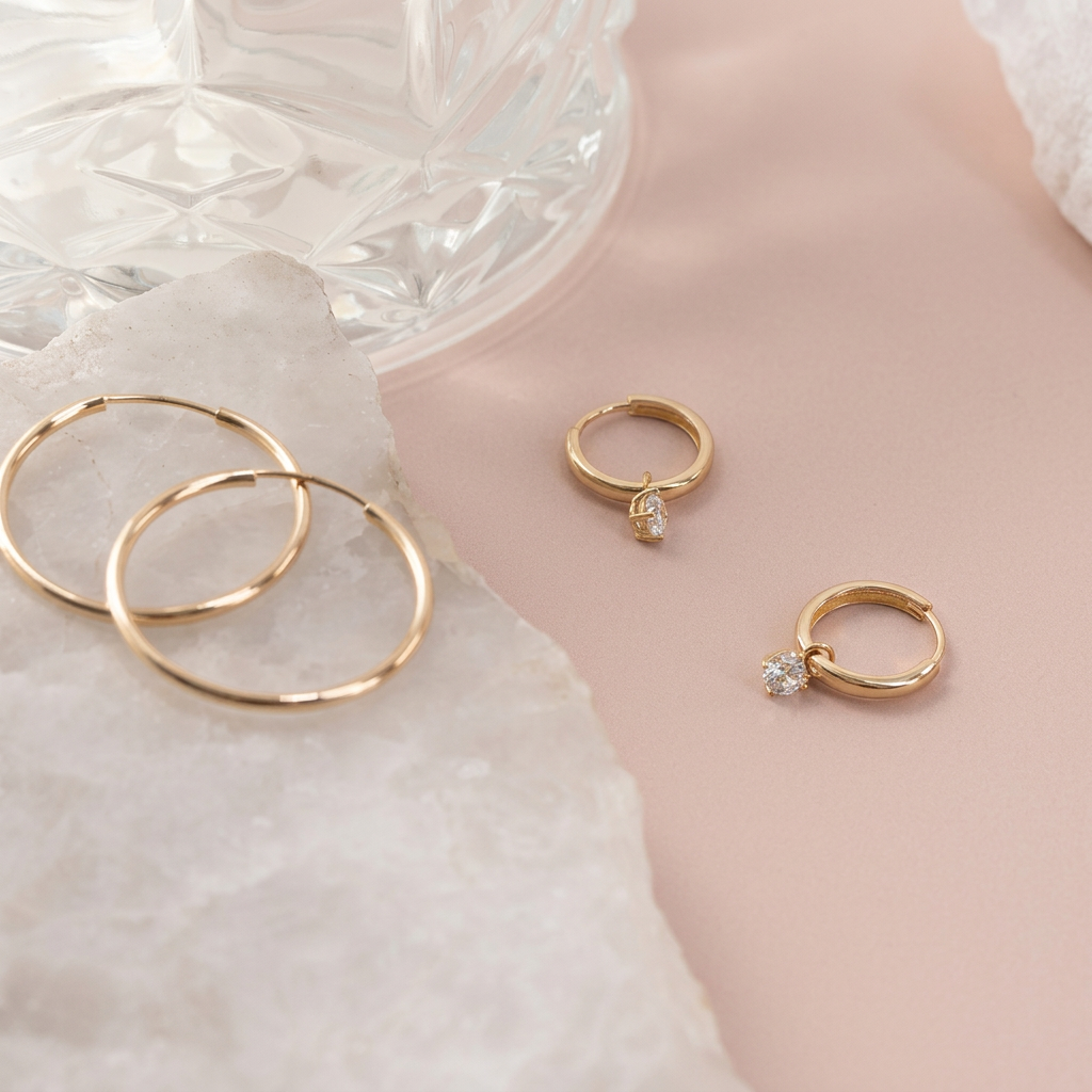 Stellara | Stone Hoop Earrings