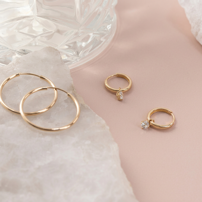 Stellara | Stone Hoop Earrings