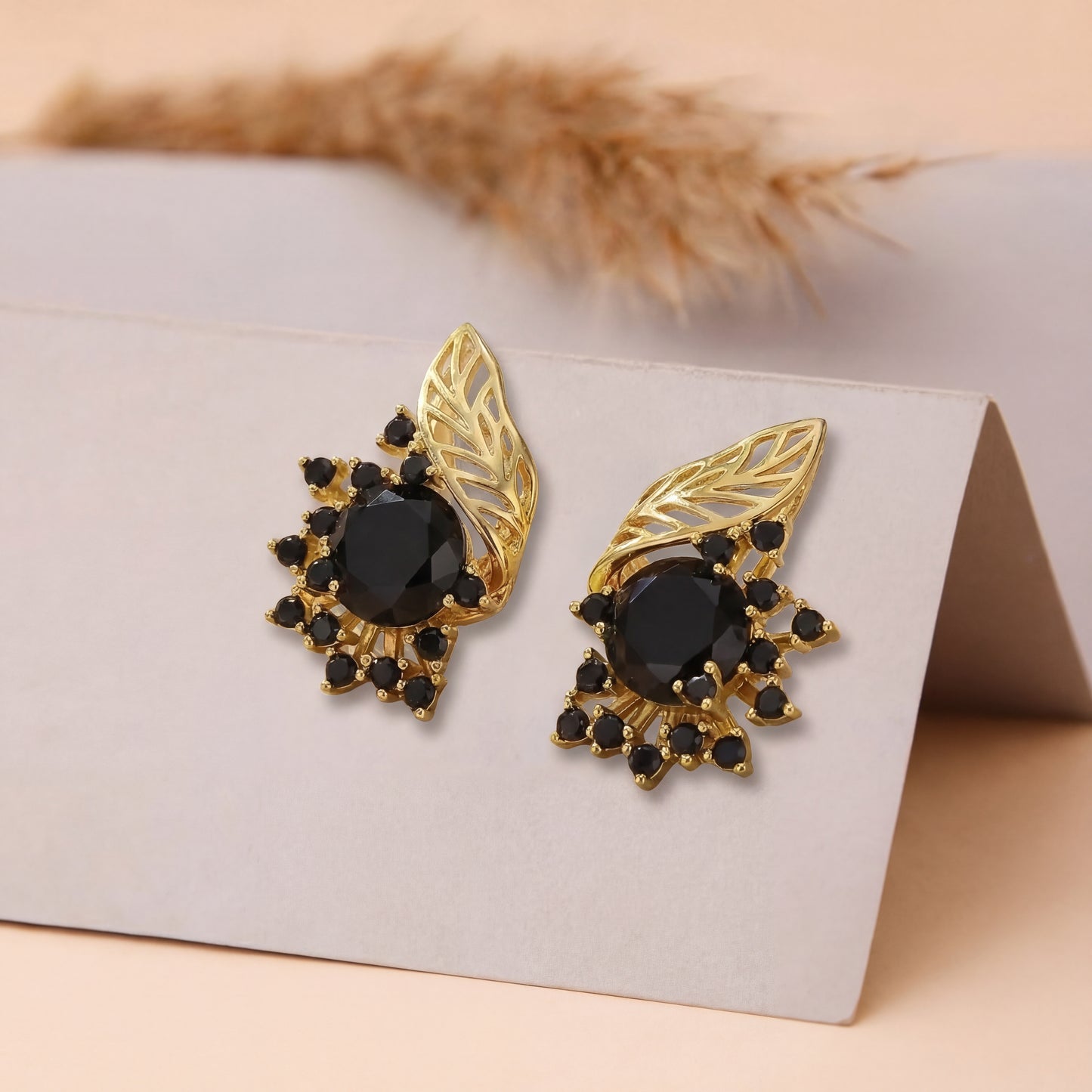 Obsidian | Zirconia Earrings