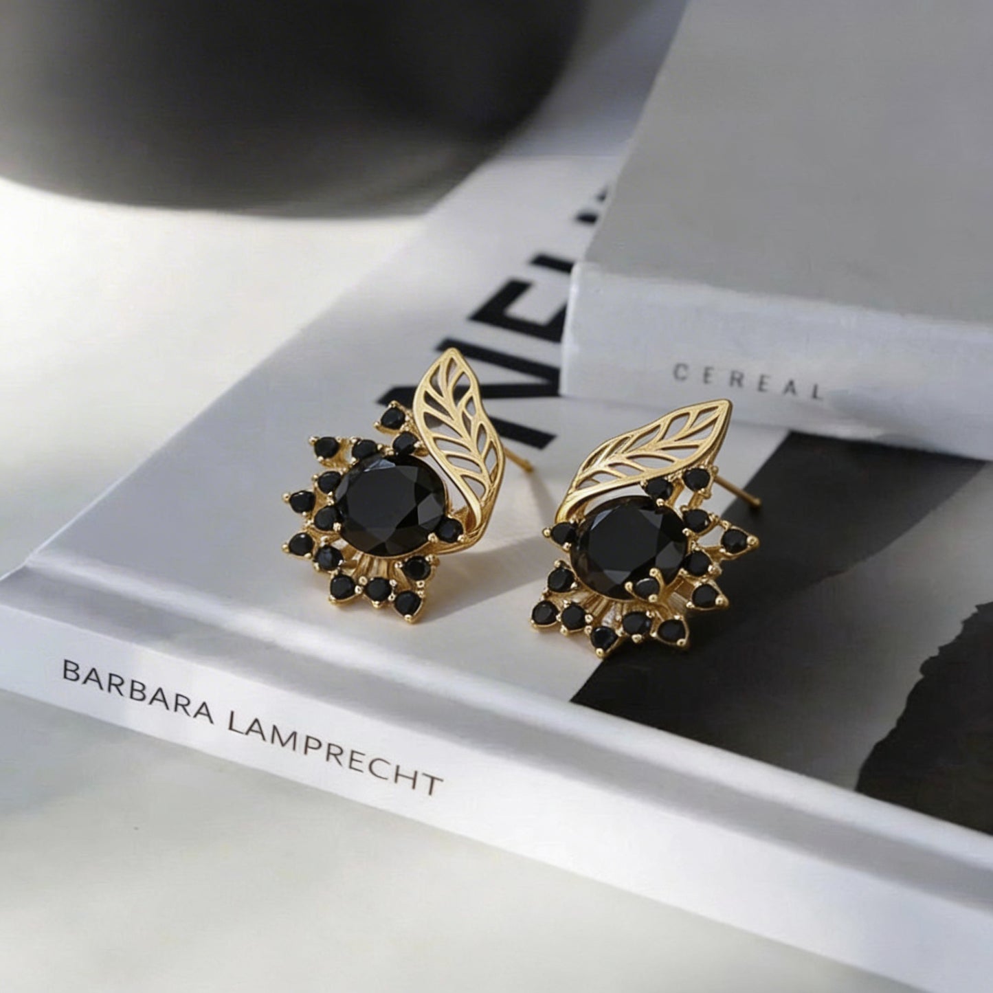 Obsidian | Zirconia Earrings