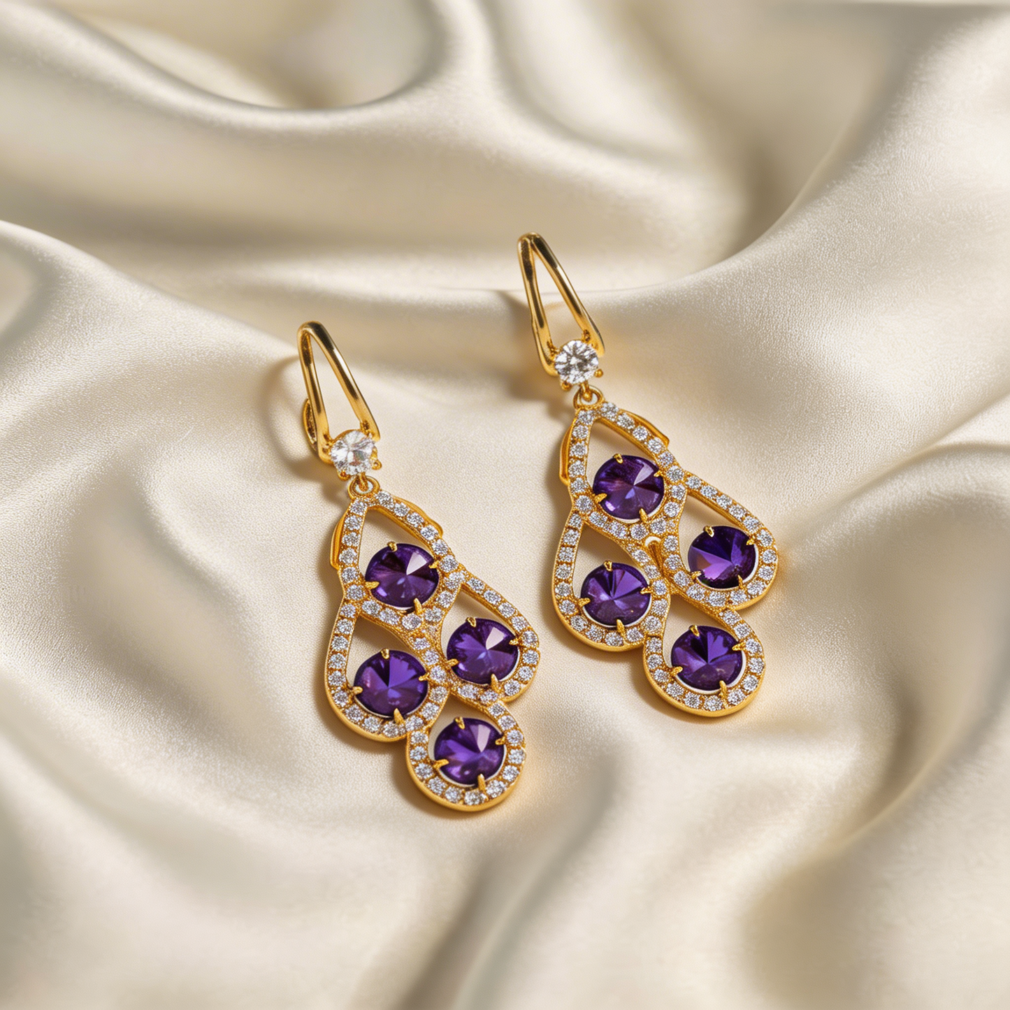 Violette | Crystal Drop Earrings