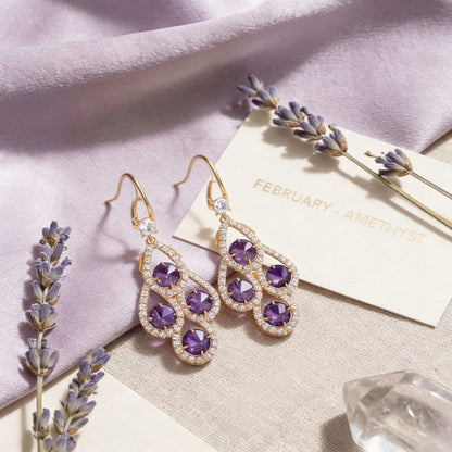 Violette | Crystal Drop Earrings