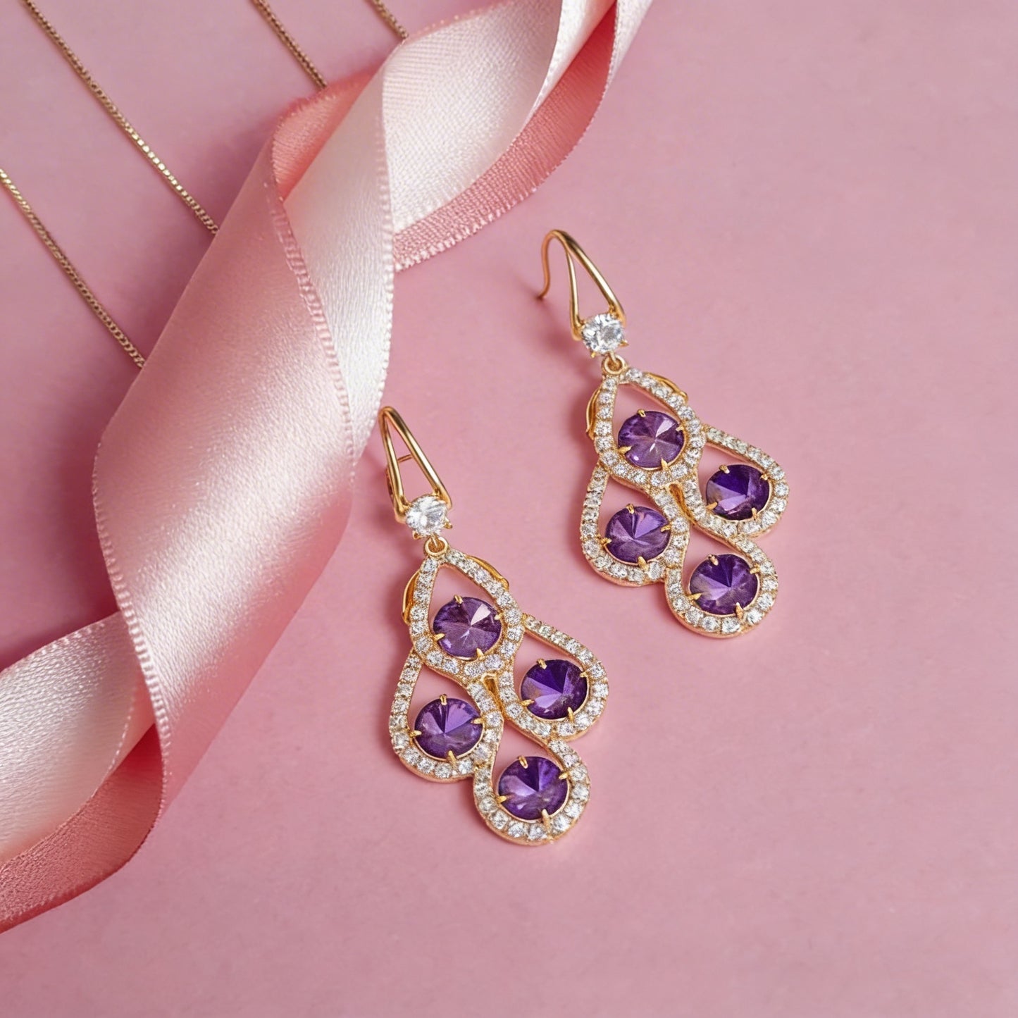 Violette | Crystal Drop Earrings