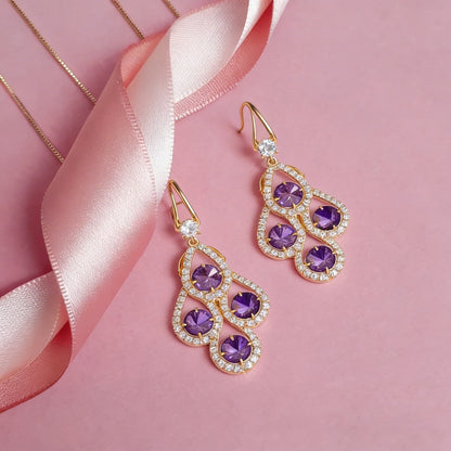 Violette | Crystal Drop Earrings