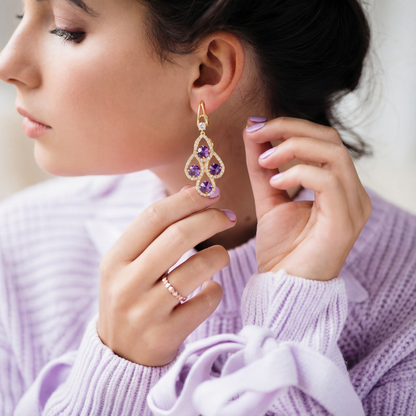Violette | Crystal Drop Earrings