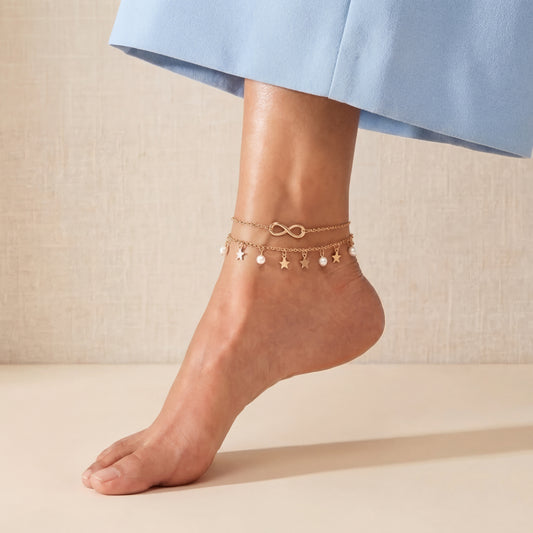 Celestine | Pearl Star Anklet