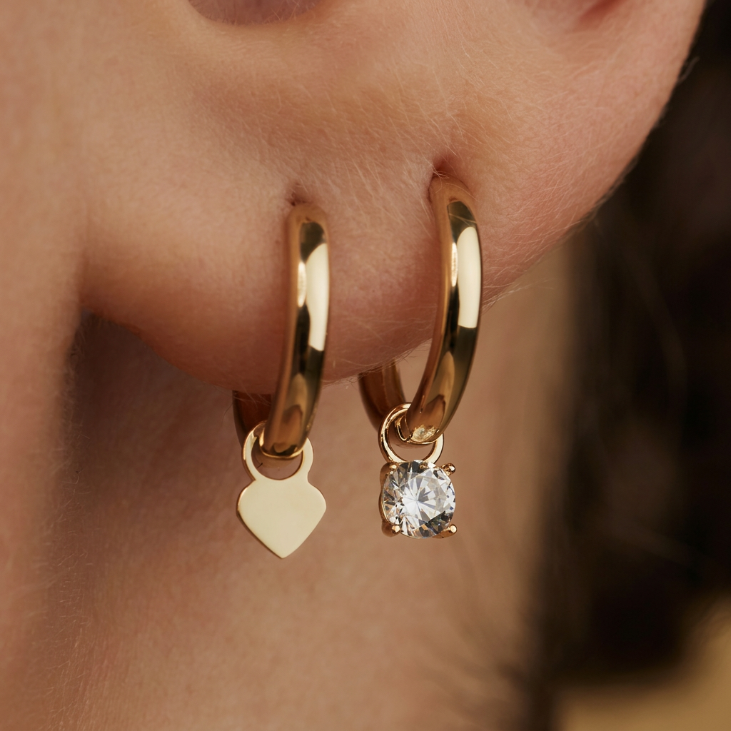 Stellara | Stone Hoop Earrings